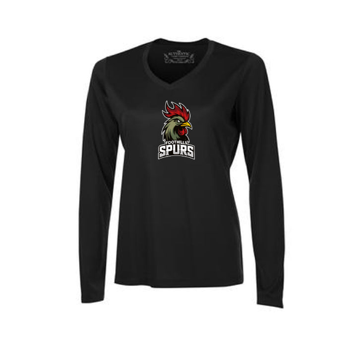 Atc ™ Pro Team Long Sleeve Ladies’ V-Neck Tee - Foothills Spurs