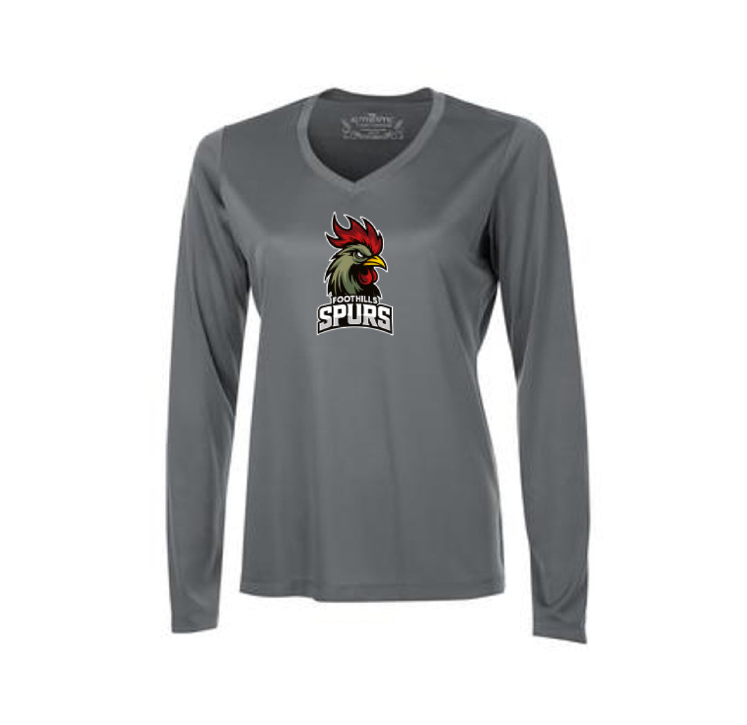 Atc ™ Pro Team Long Sleeve Ladies’ V-Neck Tee - Foothills Spurs