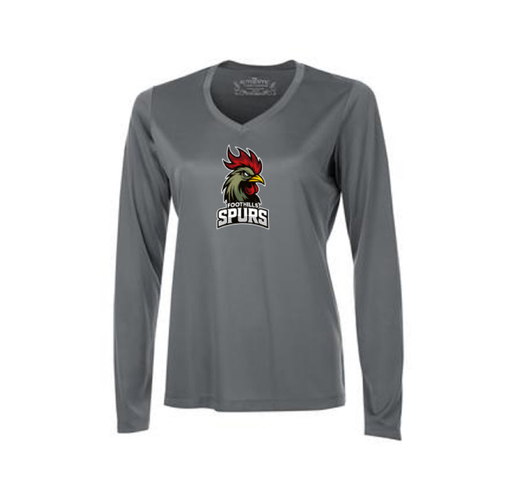 Atc ™ Pro Team Long Sleeve Ladies’ V-Neck Tee - Foothills Spurs