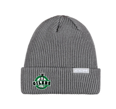 CCM Youth High Cuffed Beanie Grey - OOAA OILERS AAA