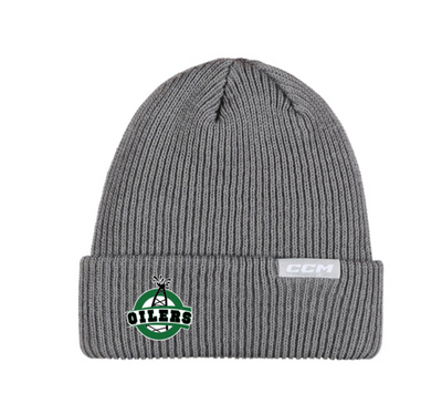 CCM Youth High Cuffed Beanie Grey - OOAA Oilers