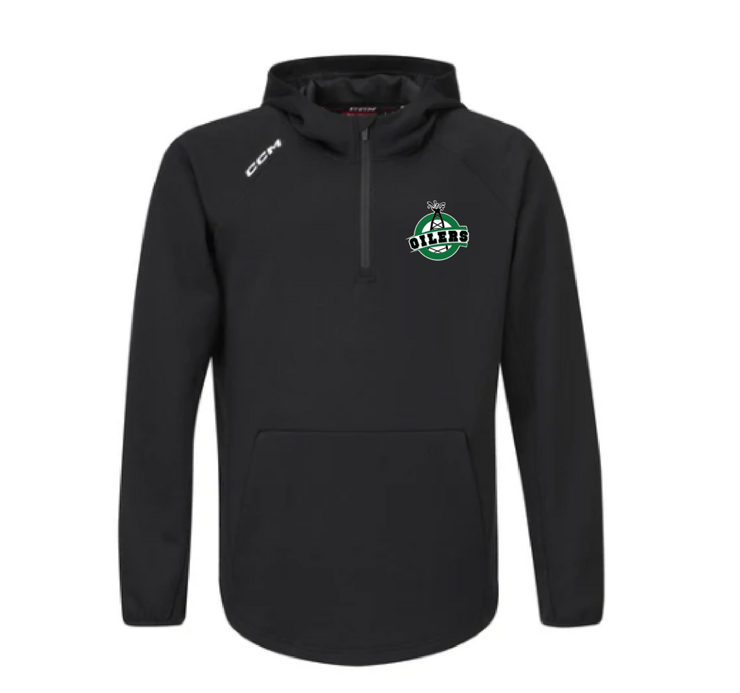 CCM Premium Tech Fleece 1/4 Zip Hoodie - OOAA Oilers