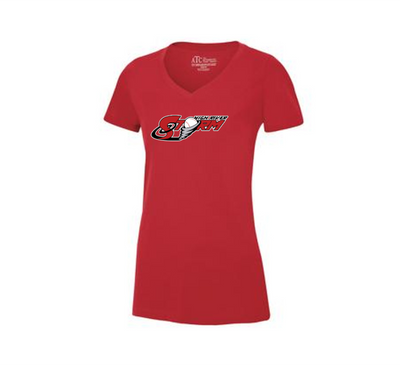 Atc ™ EuroSpun V-Neck Ladies Tee - High River Storm