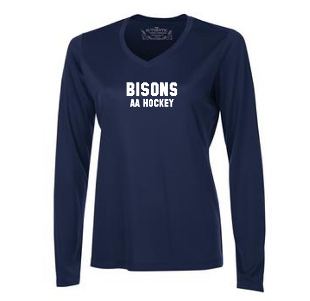 Atc ™ Pro Team Long Sleeve Ladies’ V-Neck Tee - Foothills Bisons