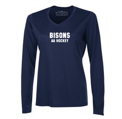 Atc ™ Pro Team Long Sleeve Ladies’ V-Neck Tee - Foothills Bisons