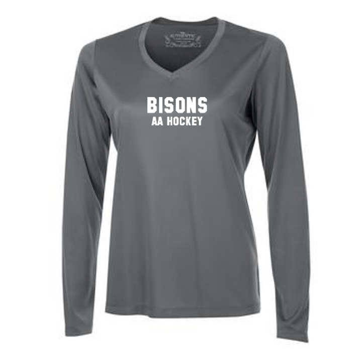 Atc ™ Pro Team Long Sleeve Ladies’ V-Neck Tee - Foothills Bisons