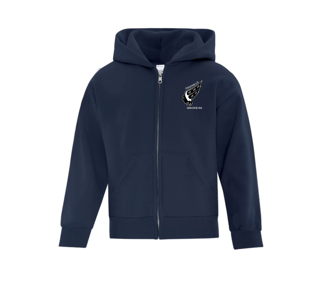 ATC Youth Everyday Fleece Full Zip Hooded Sweatshirt - Foothills Bisons