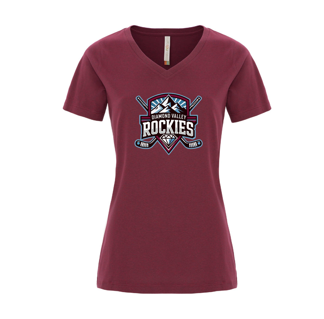 Atc ™ EuroSpun V-Neck Ladies Tee - Diamond Valley Rockies