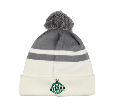 CCM Youth Team Pom Fleece Beanie - BOW MARK OILERS